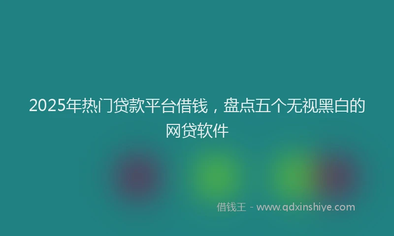 2025年热门贷款平台借钱,盘点五个无视黑白的网贷软件