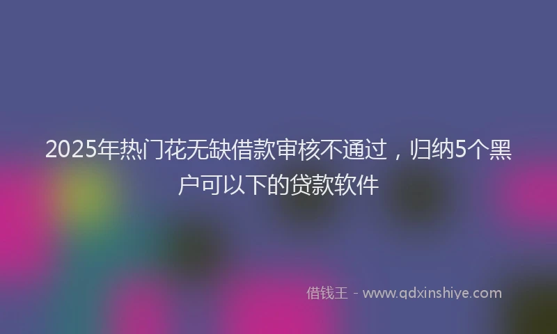 2025年热门花无缺借款审核不通过,归纳5个黑户可以下的贷款软件