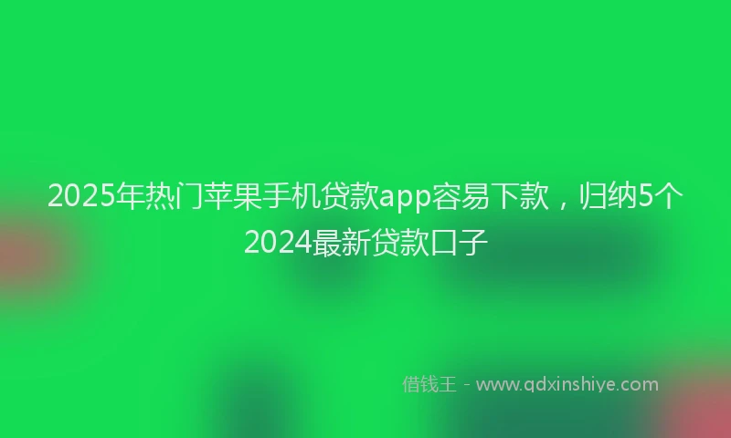 2025年热门苹果手机贷款app容易下款，归纳5个2024最新贷款口子
