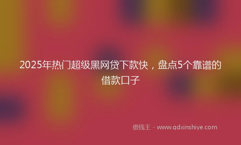 2025年热门超级黑网贷下款快,盘点5个靠谱的借款口子