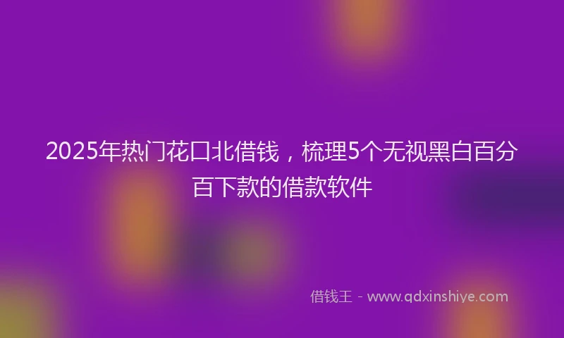 2025年热门花口北借钱，梳理5个无视黑白百分百下款的借款软件