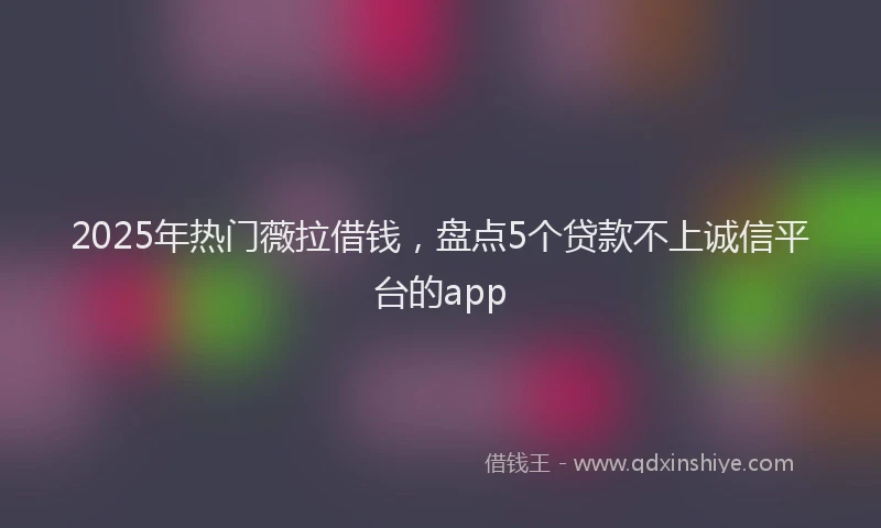 2025年热门薇拉借钱，盘点5个贷款不上诚信平台的app