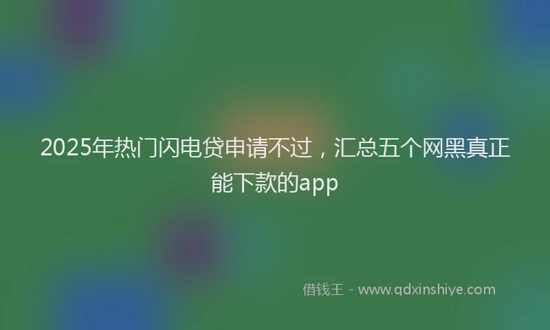 2025年热门闪电贷申请不过，汇总五个网黑真正能下款的app