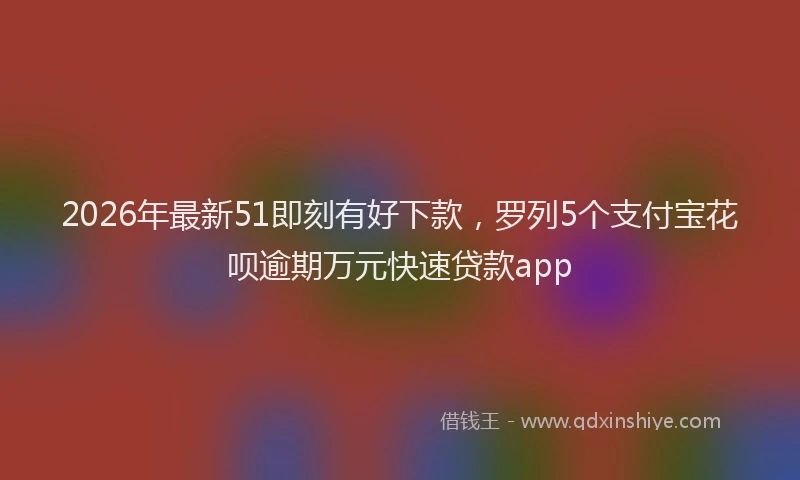 2026年最新51即刻有好下款，罗列5个支付宝花呗逾期万元快速贷款app