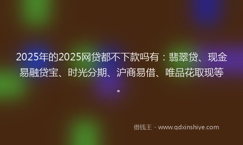 2025年的2025网贷都不下款吗有：翡翠贷、现金易融贷宝、时光分期、沪商易借、唯品花取现等。