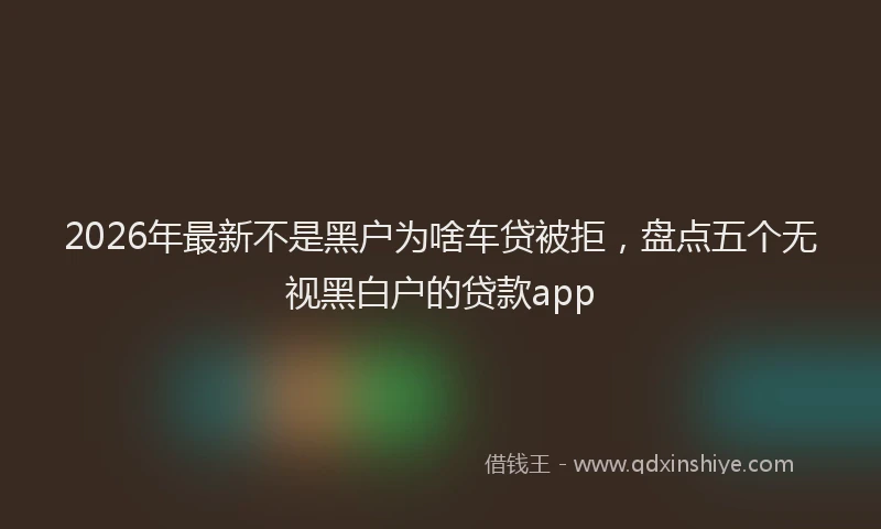 2026年最新不是黑户为啥车贷被拒，盘点五个无视黑白户的贷款app