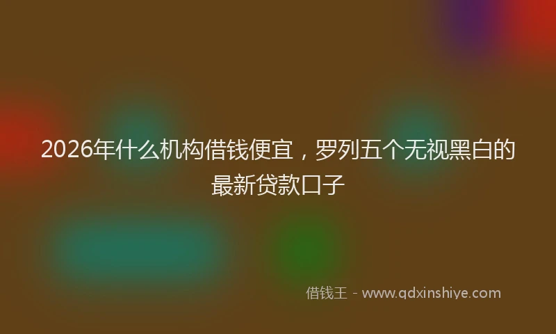 2026年什么机构借钱便宜，罗列五个无视黑白的最新贷款口子