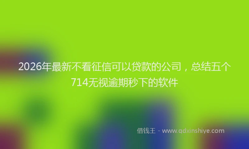 2026年最新不看征信可以贷款的公司,总结五个714无视逾期秒下的软件
