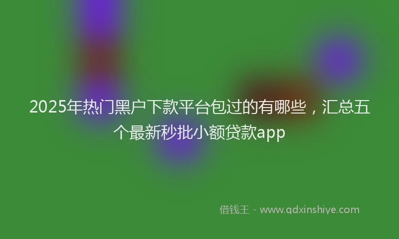 2025年热门黑户下款平台包过的有哪些，汇总五个最新秒批小额贷款app