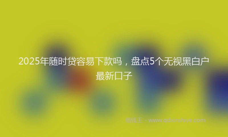 2025年随时贷容易下款吗，盘点5个无视黑白户最新口子