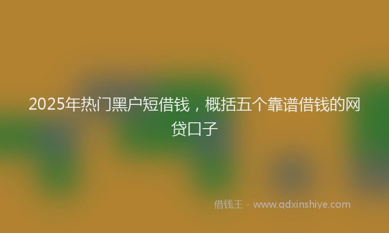 2025年热门黑户短借钱，概括五个靠谱借钱的网贷口子