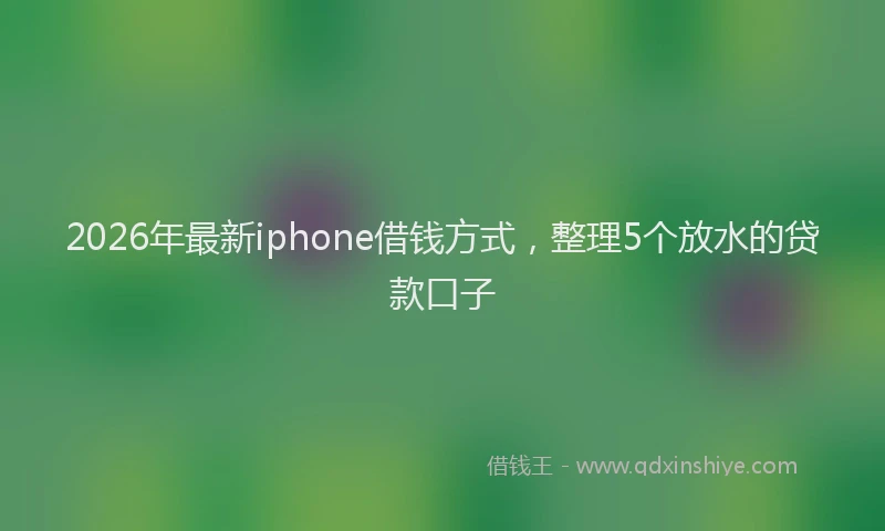 2026年最新iphone借钱方式,整理5个放水的贷款口子