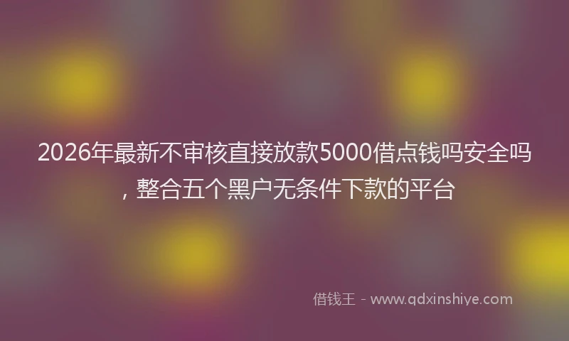 2026年最新不审核直接放款5000借点钱吗安全吗,整合五个黑户无条件下款的平台