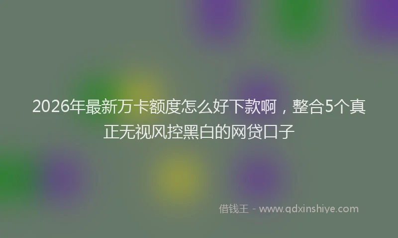 2026年最新万卡额度怎么好下款啊,整合5个真正无视风控黑白的网贷口子