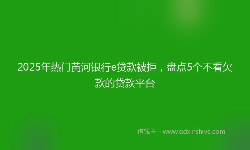 2025年热门黄河银行e贷款被拒，盘点5个不看欠款的贷款平台