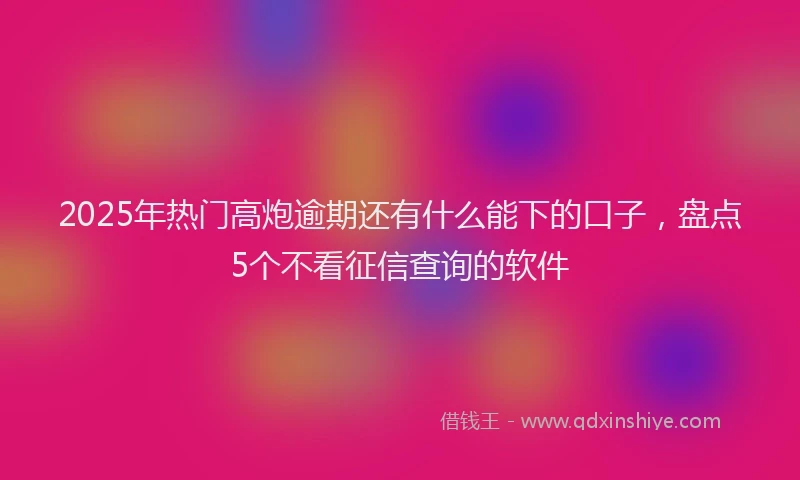 2025年热门高炮逾期还有什么能下的口子，盘点5个不看征信查询的软件