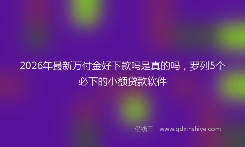 2026年最新万付金好下款吗是真的吗，罗列5个必下的小额贷款软件