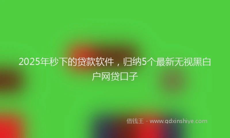 2025年秒下的贷款软件，归纳5个最新无视黑白户网贷口子