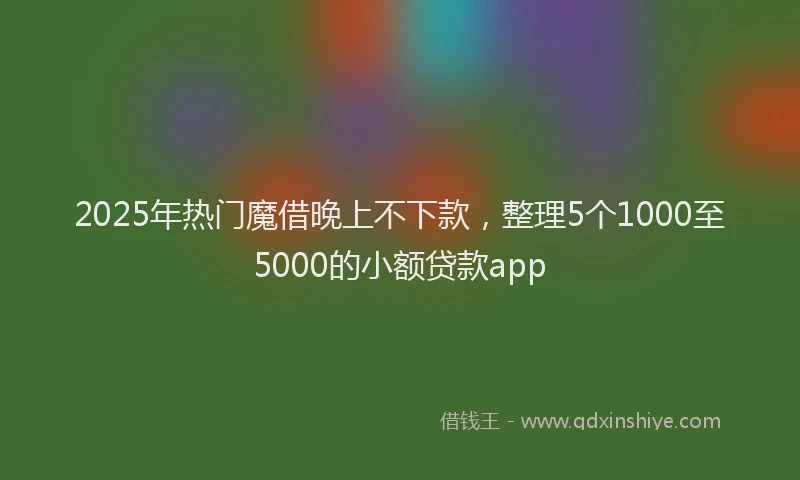 2025年热门魔借晚上不下款，整理5个1000至5000的小额贷款app