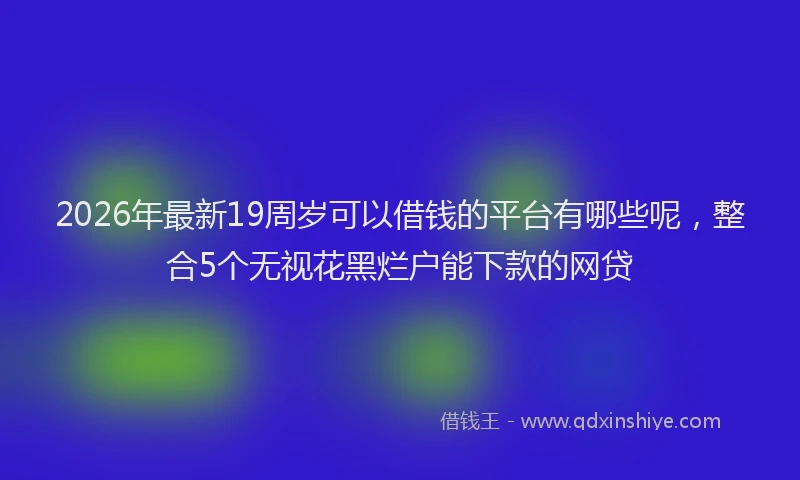 2026年最新19周岁可以借钱的平台有哪些呢，整合5个无视花黑烂户能下款的网贷