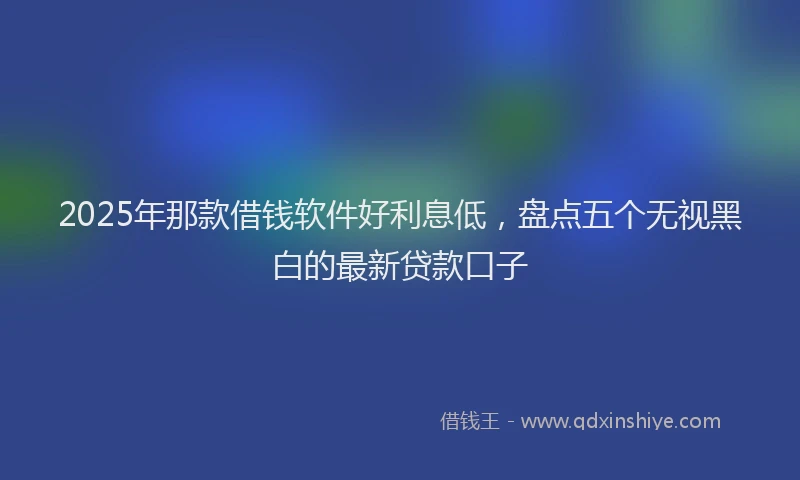 2025年那款借钱软件好利息低，盘点五个无视黑白的最新贷款口子