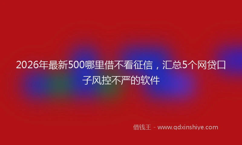 2026年最新500哪里借不看征信,汇总5个网贷口子风控不严的软件