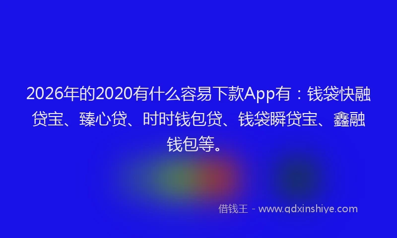 2026年的2020有什么容易下款App有：钱袋快融贷宝、臻心贷、时时钱包贷、钱袋瞬贷宝、鑫融钱包等。