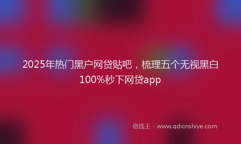 2025年热门黑户网贷贴吧，梳理五个无视黑白100%秒下网贷app