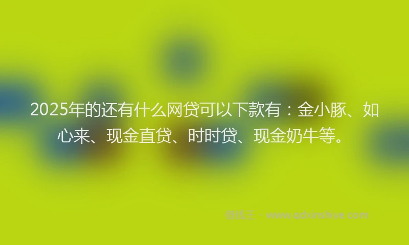 2025年的还有什么网贷可以下款有：金小豚、如心来、现金直贷、时时贷、现金奶牛等。
