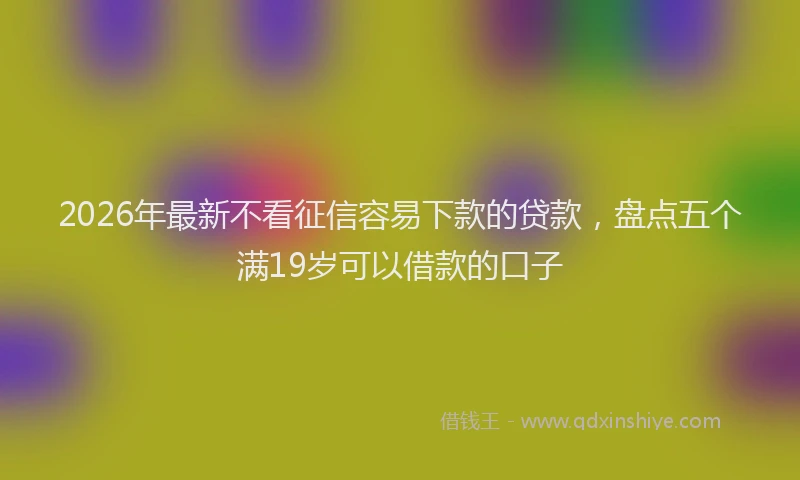 2026年最新不看征信容易下款的贷款,盘点五个满19岁可以借款的口子