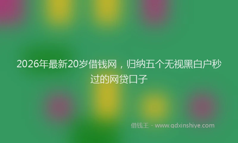 2026年最新20岁借钱网，归纳五个无视黑白户秒过的网贷口子