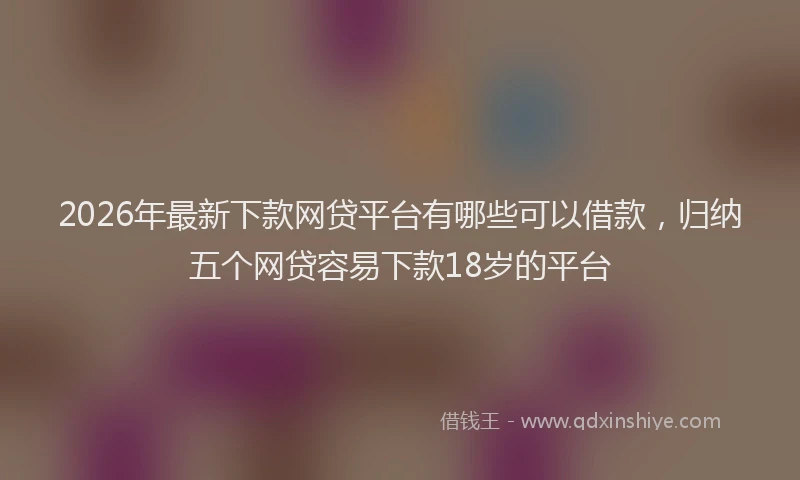 2026年最新下款网贷平台有哪些可以借款，归纳五个网贷容易下款18岁的平台