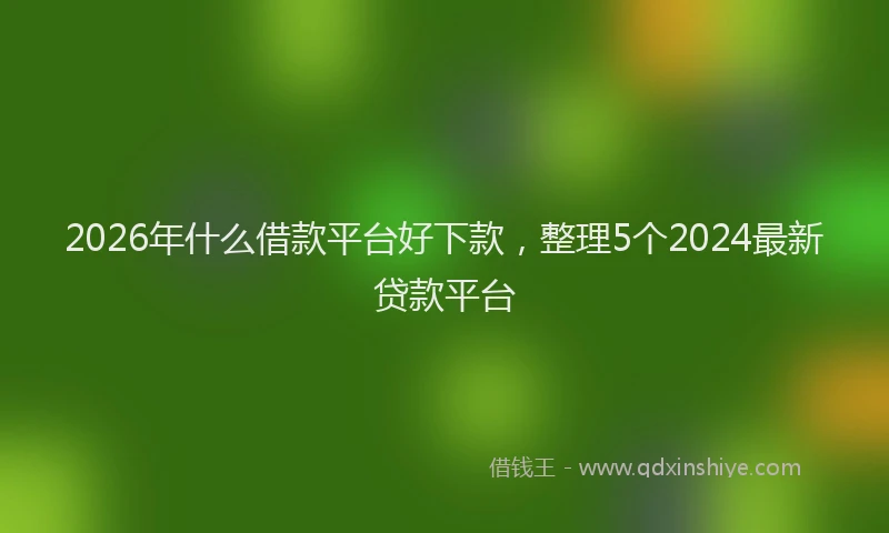 2026年什么借款平台好下款，整理5个2024最新贷款平台