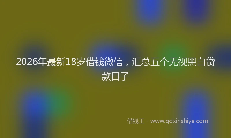 2026年最新18岁借钱微信,汇总五个无视黑白贷款口子
