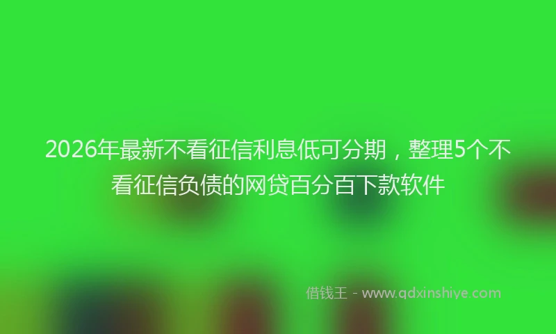 2026年最新不看征信利息低可分期,整理5个不看征信负债的网贷百分百下款软件