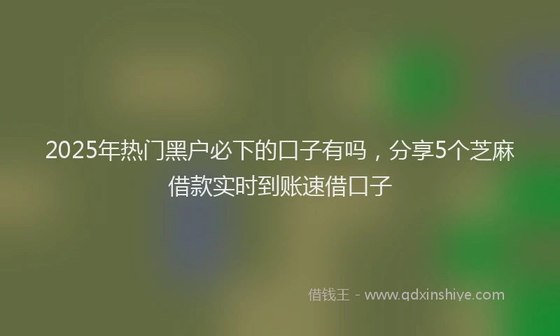 2025年热门黑户必下的口子有吗,分享5个芝麻借款实时到账速借口子