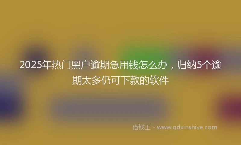 2025年热门黑户逾期急用钱怎么办，归纳5个逾期太多仍可下款的软件