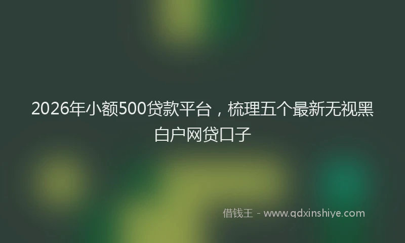 2026年小额500贷款平台，梳理五个最新无视黑白户网贷口子