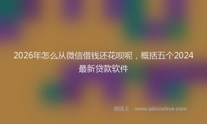 2026年怎么从微信借钱还花呗呢，概括五个2024最新贷款软件