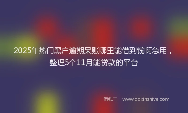 2025年热门黑户逾期呆账哪里能借到钱啊急用，整理5个11月能贷款的平台