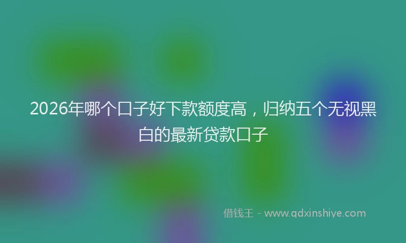 2026年哪个口子好下款额度高，归纳五个无视黑白的最新贷款口子