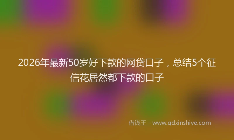 2026年最新50岁好下款的网贷口子，总结5个征信花居然都下款的口子