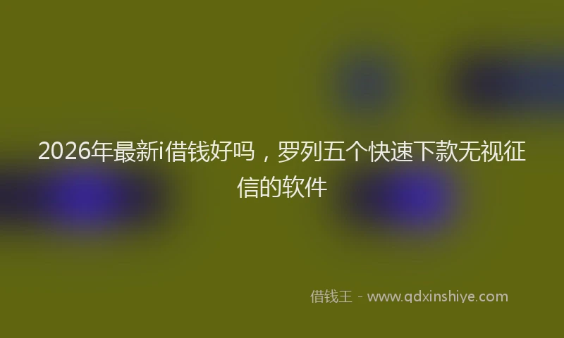 2026年最新i借钱好吗，罗列五个快速下款无视征信的软件