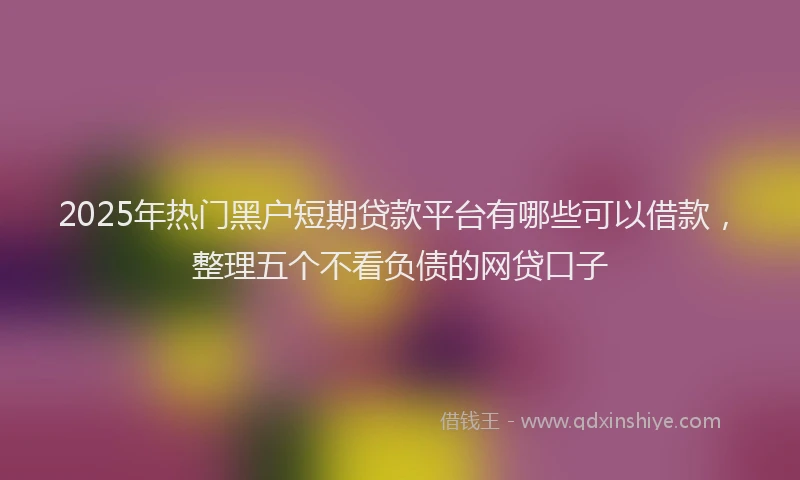 2025年热门黑户短期贷款平台有哪些可以借款,整理五个不看负债的网贷口子