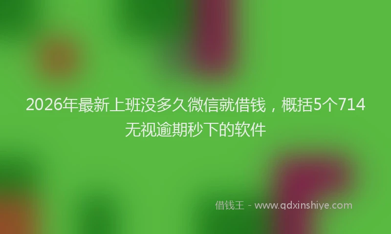 2026年最新上班没多久微信就借钱，概括5个714无视逾期秒下的软件