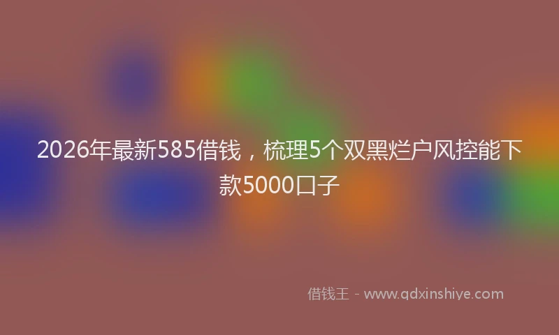 2026年最新585借钱，梳理5个双黑烂户风控能下款5000口子