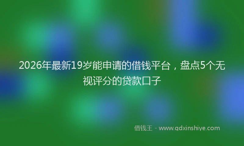 2026年最新19岁能申请的借钱平台，盘点5个无视评分的贷款口子