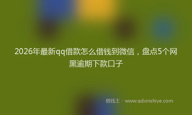 2026年最新qq借款怎么借钱到微信,盘点5个网黑逾期下款口子