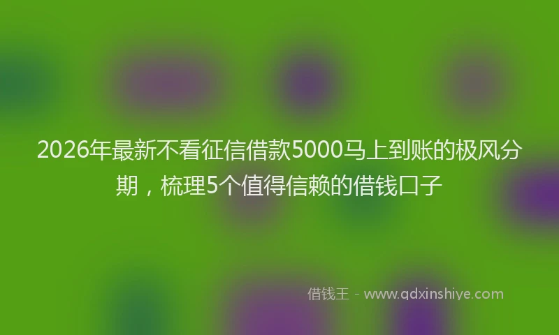 2026年最新不看征信借款5000马上到账的极风分期,梳理5个值得信赖的借钱口子