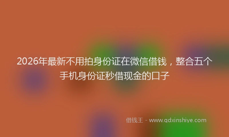 2026年最新不用拍身份证在微信借钱,整合五个手机身份证秒借现金的口子